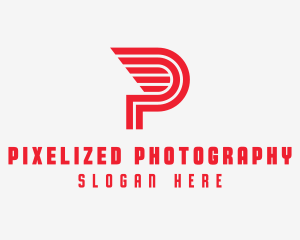 Express Delivery Letter P  logo design