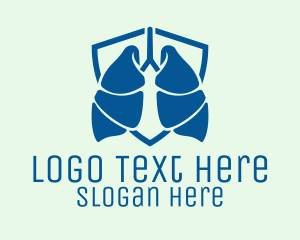 Pulmonology - Blue Lung Shield logo design