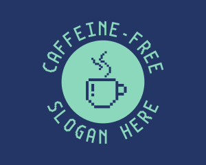 Pixel Coffee Cafe logo design