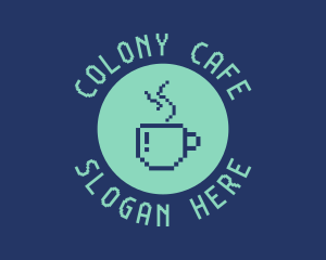 Pixel Coffee Cafe logo design