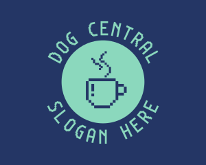 Pixel Coffee Cafe logo design