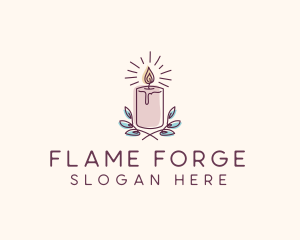 Flame Candle Light logo design