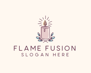 Flame Candle Light logo design