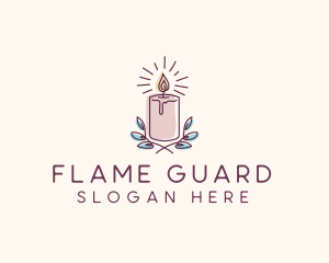 Flame Candle Light logo design