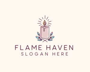 Flame Candle Light logo design