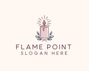 Flame Candle Light logo design