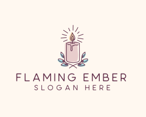 Flame Candle Light logo design