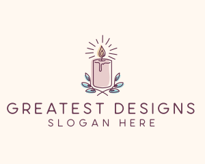 Flame Candle Light logo design