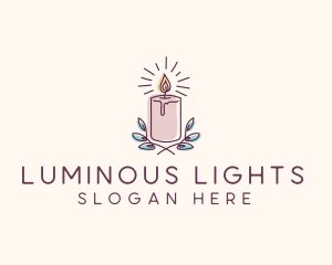 Flame Candle Light logo design