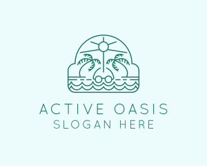 Summer Vacation Beach Oasis logo design