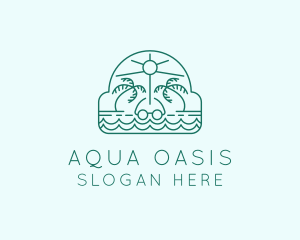 Summer Vacation Beach Oasis logo design