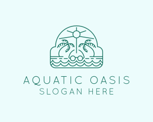 Summer Vacation Beach Oasis logo design