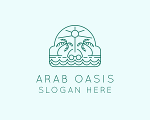 Summer Vacation Beach Oasis logo design