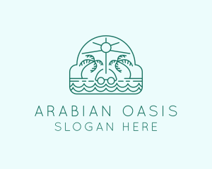 Summer Vacation Beach Oasis logo design