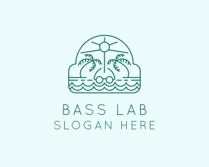 Summer Vacation Beach Oasis logo design