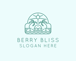 Summer Vacation Beach Oasis logo design