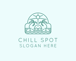 Summer Vacation Beach Oasis logo design