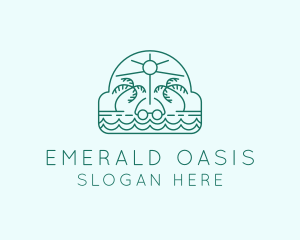 Summer Vacation Beach Oasis logo design