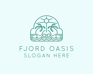 Summer Vacation Beach Oasis logo design