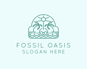 Summer Vacation Beach Oasis logo design