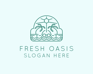 Summer Vacation Beach Oasis logo design