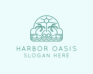 Summer Vacation Beach Oasis logo design