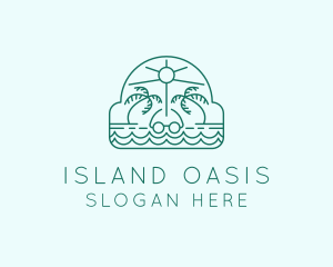 Summer Vacation Beach Oasis logo design