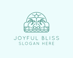 Summer Vacation Beach Oasis logo design