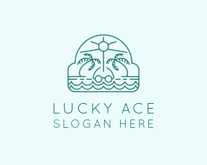 Summer Vacation Beach Oasis logo design