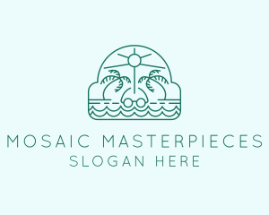 Summer Vacation Beach Oasis logo design