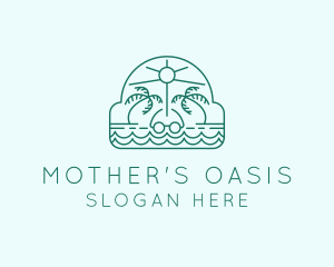 Summer Vacation Beach Oasis logo design