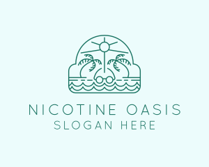 Summer Vacation Beach Oasis logo design