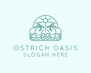 Summer Vacation Beach Oasis logo design