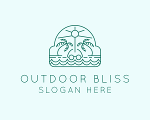 Summer Vacation Beach Oasis logo design