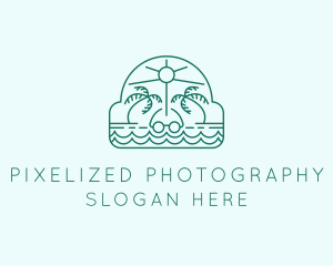 Summer Vacation Beach Oasis logo design