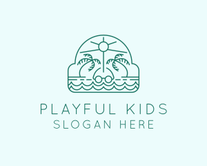 Summer Vacation Beach Oasis logo design