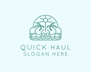 Summer Vacation Beach Oasis logo design