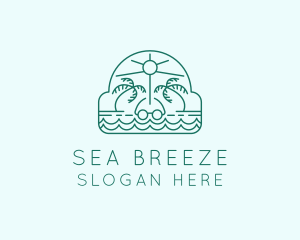 Summer Vacation Beach Oasis logo design