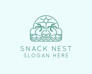 Summer Vacation Beach Oasis logo design