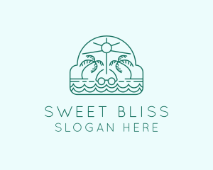 Summer Vacation Beach Oasis logo design