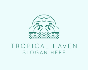 Summer Vacation Beach Oasis logo design