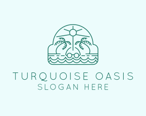 Summer Vacation Beach Oasis logo design