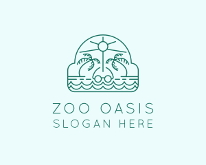 Summer Vacation Beach Oasis logo design