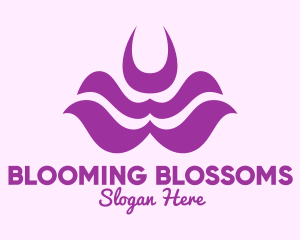 Purple Abstract Flower logo design