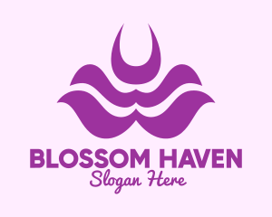 Purple Abstract Flower logo design