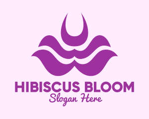 Purple Abstract Flower logo design