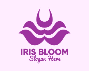 Purple Abstract Flower logo design