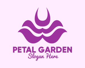 Purple Abstract Flower logo design