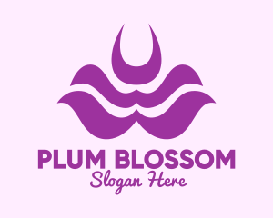 Purple Abstract Flower logo design