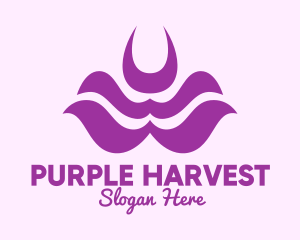 Purple Abstract Flower logo design